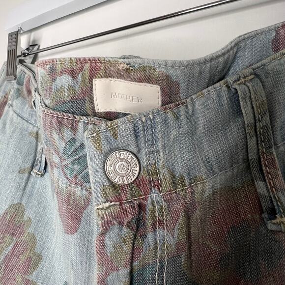 MOTHER The No Zip Misfit Floral Crop Jogger Pants 27 - Picture 3 of 7
